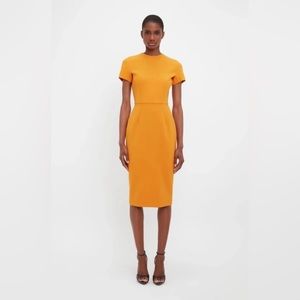 Victoria Beckham T shirt Crepe Midi Dress Mandarin U.S Size 8